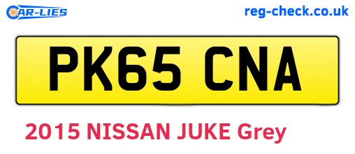 PK65CNA are the vehicle registration plates.