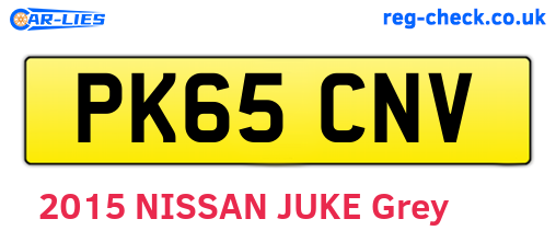 PK65CNV are the vehicle registration plates.