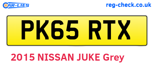 PK65RTX are the vehicle registration plates.