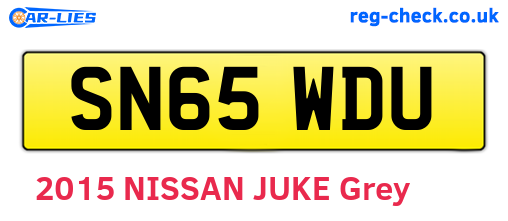 SN65WDU are the vehicle registration plates.