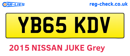 YB65KDV are the vehicle registration plates.