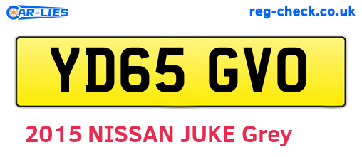 YD65GVO are the vehicle registration plates.