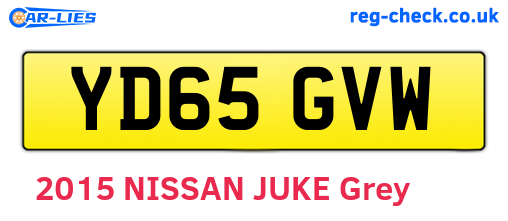 YD65GVW are the vehicle registration plates.