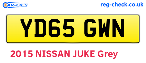 YD65GWN are the vehicle registration plates.