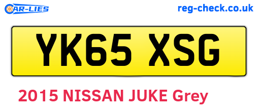 YK65XSG are the vehicle registration plates.