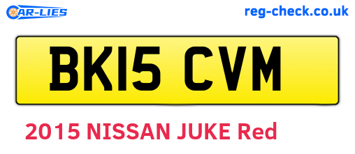 BK15CVM are the vehicle registration plates.