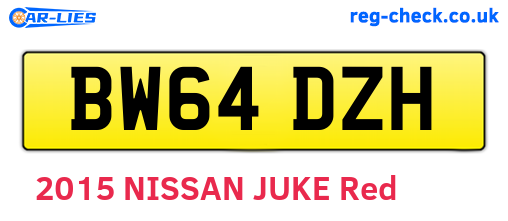 BW64DZH are the vehicle registration plates.