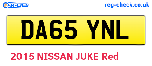 DA65YNL are the vehicle registration plates.