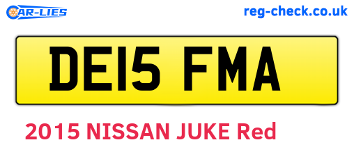 DE15FMA are the vehicle registration plates.