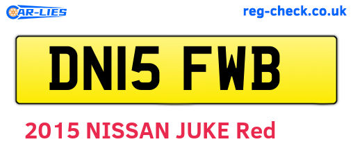 DN15FWB are the vehicle registration plates.