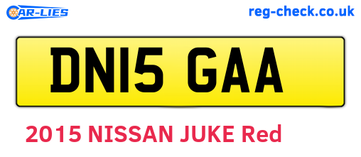 DN15GAA are the vehicle registration plates.