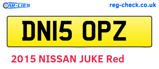 DN15OPZ are the vehicle registration plates.