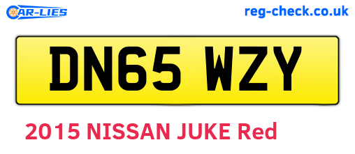 DN65WZY are the vehicle registration plates.