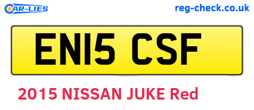 EN15CSF are the vehicle registration plates.