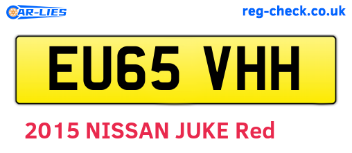 EU65VHH are the vehicle registration plates.