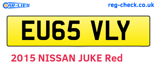 EU65VLY are the vehicle registration plates.