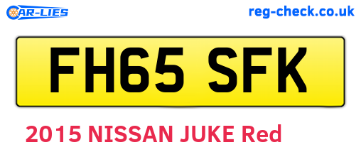 FH65SFK are the vehicle registration plates.