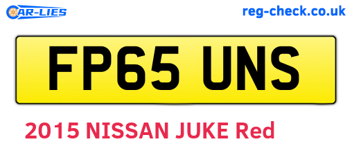 FP65UNS are the vehicle registration plates.