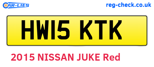 HW15KTK are the vehicle registration plates.