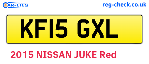 KF15GXL are the vehicle registration plates.