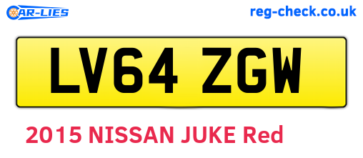 LV64ZGW are the vehicle registration plates.