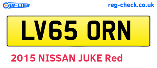 LV65ORN are the vehicle registration plates.