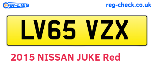 LV65VZX are the vehicle registration plates.