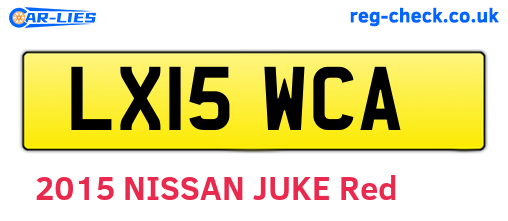 LX15WCA are the vehicle registration plates.