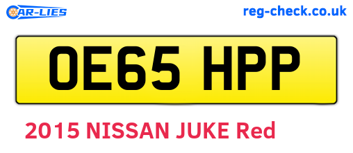 OE65HPP are the vehicle registration plates.