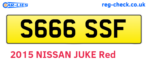 S666SSF are the vehicle registration plates.