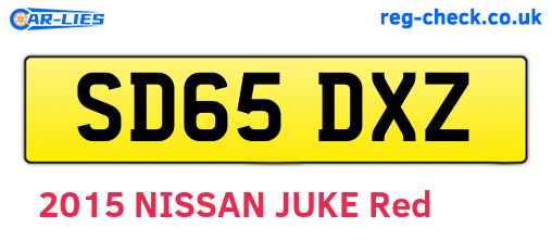 SD65DXZ are the vehicle registration plates.