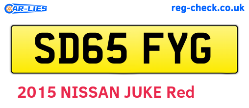 SD65FYG are the vehicle registration plates.