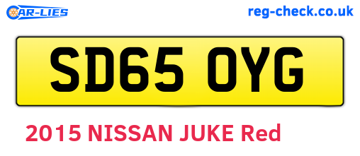 SD65OYG are the vehicle registration plates.