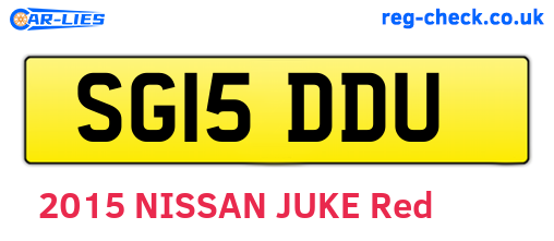 SG15DDU are the vehicle registration plates.