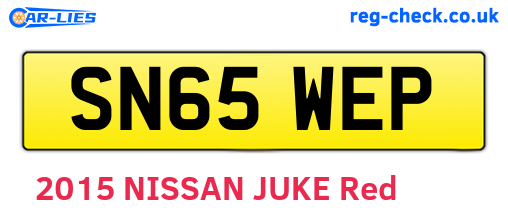 SN65WEP are the vehicle registration plates.
