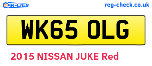 WK65OLG are the vehicle registration plates.