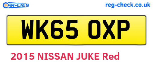 WK65OXP are the vehicle registration plates.