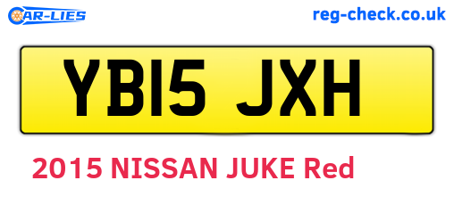 YB15JXH are the vehicle registration plates.