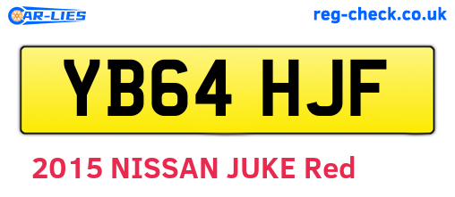 YB64HJF are the vehicle registration plates.