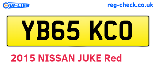 YB65KCO are the vehicle registration plates.