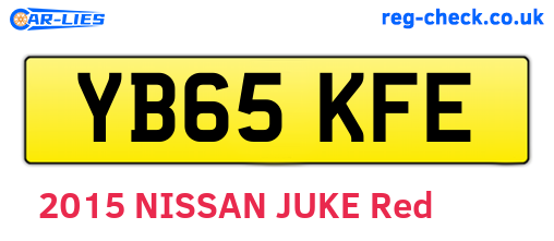YB65KFE are the vehicle registration plates.