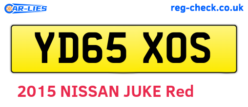 YD65XOS are the vehicle registration plates.