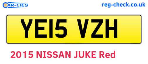 YE15VZH are the vehicle registration plates.