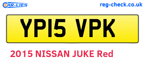 YP15VPK are the vehicle registration plates.