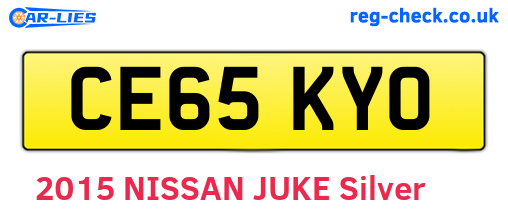 CE65KYO are the vehicle registration plates.