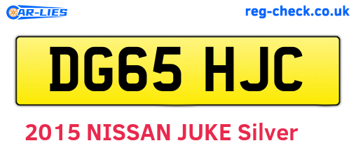 DG65HJC are the vehicle registration plates.