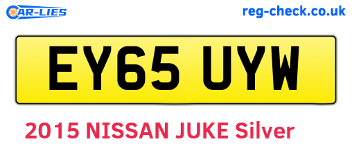 EY65UYW are the vehicle registration plates.