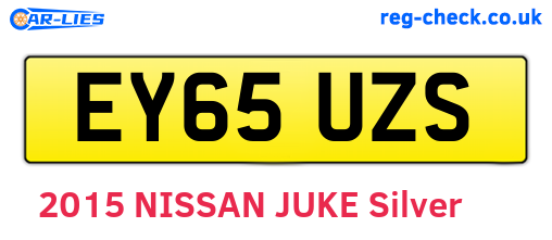 EY65UZS are the vehicle registration plates.