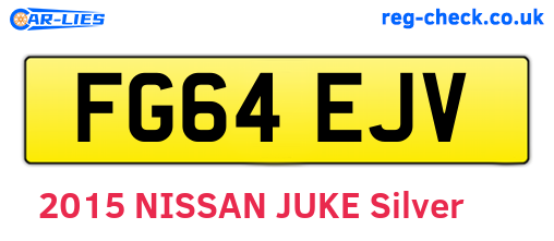 FG64EJV are the vehicle registration plates.
