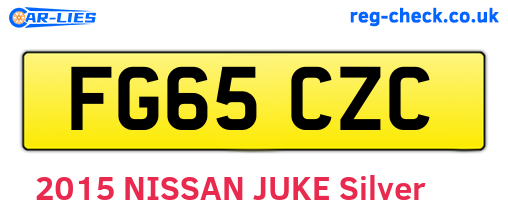 FG65CZC are the vehicle registration plates.